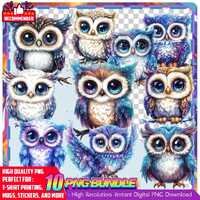 Celestial Owl Clipart: Moon & Stars Art (Digital Download)