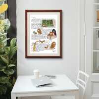 Little Owl Visits Art Print – Letters from Toby the Squirrel No.2 – Illustrated Letter A
