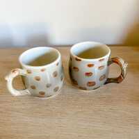 Vintage Hand Painted Fitz and Floyd Owls Mugs, Set of 2