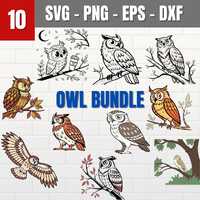 Owl SVG Bundle | Cute Owl Clipart | Woodland Bird SVG Cut Files for Cricut & Silhouette | svg pn