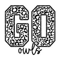 Go Owls in Leopard Print - SVG/DXF/PNG file for cutting machines and sublimation - Customize in scho