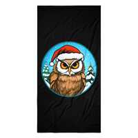 Owls Christmas Beach Towel