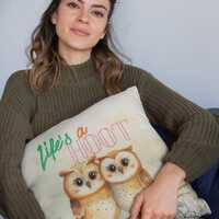 Whimsical Owl Accent Pillow - Life's a Hoot Home Decor, Cozy Living Room