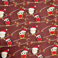 Christmas owls penguin fabric 1 yard x 42 inches Fabric Freedom Christmas Characters Collection holl