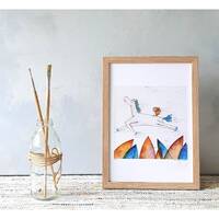 horse for girl nursery , owl gift, cute forest room decor, wanderlust art, A4 frame, whimsical paint