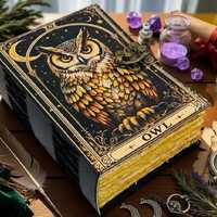 400 Page Owl Grimoire Journal – Blank Book of Shadows | Leather Spell Book of Wisdom | Handmad