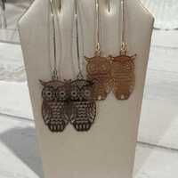 Filigree Gold Owl Earrings,Lightweight Owl Earrings,Owl Lovers Gift,Owl Jewelry,Woodland Jewelry,Owl