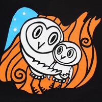 Mother and Baby Barn Owl (A4 Silhouette Print)