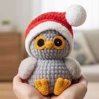 Amigurumi Christmas Owl Crochet Pattern | Santa Hat Toy (PDF)