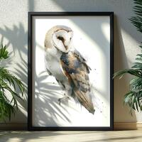 Owl Watercolour Print | Country House Decor | Owl Print | Owl Painting | Owl Wall Art | British Coun