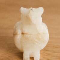 Quartz Owl Figurine - Mini Carved Stone Bird Decor
