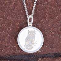 Owl Necklace &bull; 925 Sterling Silver Owl Pendant &bull; Symbol of Wisdom & Insight &bull; Nat