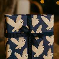 Snowy Owl Gift Wrap: Extra Large sheets of  Bird Wrapping Paper with optional gift tags