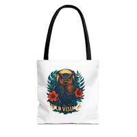 Floral Owl Crest Tote Bag &ndash; Artistic Nature-Inspired Canvas Tote