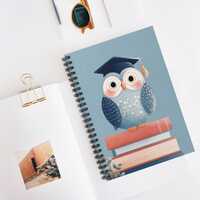 Owl Cap Stack Spiral Notebook - Perfect for Students, School Supplies, Gift for Educators, Journalin