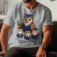Flosstastic Owl T-Shirt, Dental Hygiene Tee, Graduation Owls, Dentist Gift, Tooth T-Shirt, Funny Den