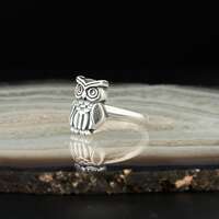 Sterling Silver Owl Ring, Animal Jewelry, Gift for Her
