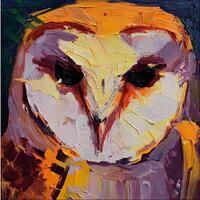 Owl Painting Impasto Art Wildlife Wall Art Bird Portrait Modern Animal Artwork Nature Inspired Decor