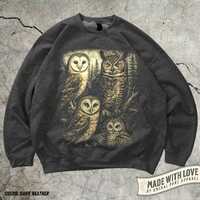 Owl Sweatshirt Vintage Wildlife Graphic Crewneck, Forest Bird Sweater, Nature Lover Gift, Barn Owl G