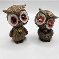 Vintage Resin Owl Salt and Pepper Shakers – Mid Century Japan Pair