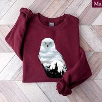 Wizard Owl Shirt, Magical Book Sweatshirt, Wizarding World Shirt, Magical School Shirt, Fantasy Love