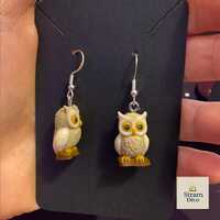 Hiboux, boucles  d'oreilles hypoallerg&eacute;nique forme 3D l cr&eacute;ation originale Stram D
