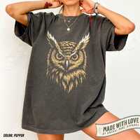 Vintage Owl T Shirt, Retro Night Owl Graphic Tee, Gift Owl Lover, Comfort Colors Animal Shirt, Great