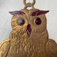 Antique Dresden Owl Christmas Ornament