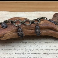 Bronze Owl Charm Bracelet &ndash; Vampire Goth Reliquary