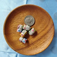 Hand Painted Owl Ceramic Beads - Bohemian Jewelry Making Supplies