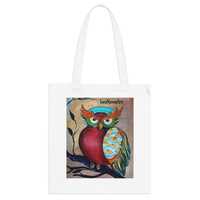 Colorful Owl Illustration Tote Bag | Whimsical Bird Art, Boho Style