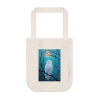 Tote Bag Snowy Owl Illustration| Moonlit Night Wildlife Art