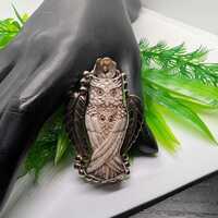 Final Clearance - Double Owl Bone Ring Tibetan Silver