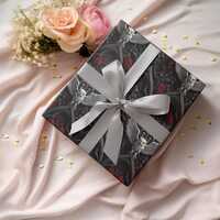 Gothic Owl and Red Rose Wrapping Paper | Dark Victorian Gift Wrap