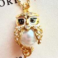 Kate Spade owl necklace,owl charm,Party Jewelry,Christmas gift,gift for her
