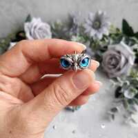 Buy Owl Ring &bull; Silver Plated Owl Charm &bull; Adjustable Predator Jewelry in 3 set-for men