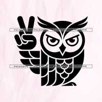 Peace Sign Owl SVG – Funny Bird Cut File (Digital Download)