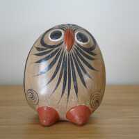 Vintage Tonala Mexican Terracotta Owl 1960s Folk Art