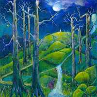 Owl and Wolf - Mythic Wildlife Fine Art Print - Symbolic Night Creatures, Soulful Nature Art