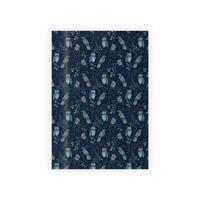 Owls and Foliage Pattern Gift Wrap Roll | Dark Blue Wrapping Paper