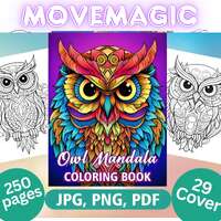 250 Owl Mandala Coloring Pages | Adult Coloring | KDP Interior Printable Designs