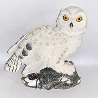 Vintage Great Snowy Owl Sculpture Hamilton Collection Figurine (1994)