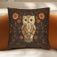William Morris Owl Pillow Cover: Whimsical Woodland Animal Decor