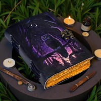 Owl Leather Grimoire &ndash; Handmade Book of Shadows, Witchy Journal