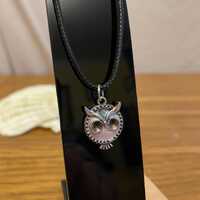 Resin Owl Necklace on Black Leather Cord | Cute Animal Pendant | Affordable Stocking Filler | Handma