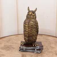 Vintage Bronze Owl Sculpture – Hidden Woman, Secret Art