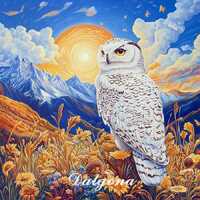 DAL0196 snowy owl PDF cross stitch pattern full coverage (Instant Download)