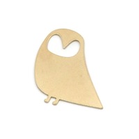 Brass Bird Charm, Raw Brass Owl Shaped Charms, Blank Findings (25x23x0.60mm) SMP2935