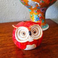 Vintage Daruma Owl Ceramic Diffuser | Japanese Daruma Style Figurine | Aromatherapy | Oriental Owl |