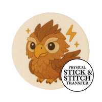 Cute Thunder Bird Owl Stick & Stitch Transfer for Kids Room and Crafts